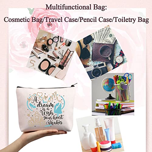 BDPWSS Fairy Tales Makeup Bag Fairy Princess Gift a Dream Is a Wish Your Heart Makes Cosmetic Bag For Friend Sister (You makes dream)