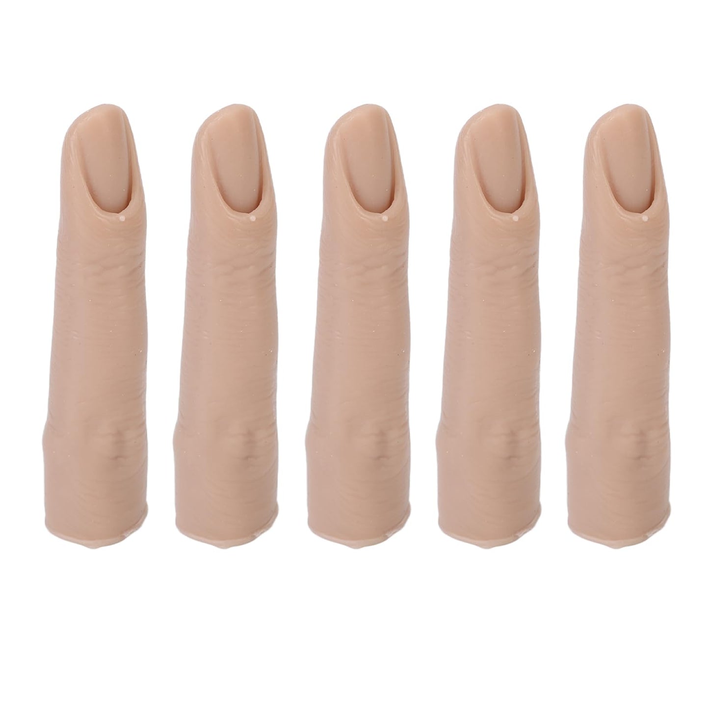 Silicone Joints Nail Finger for DIY Acrylic Nails Practice Flexible Practice Fingers (Dark Skin Color)