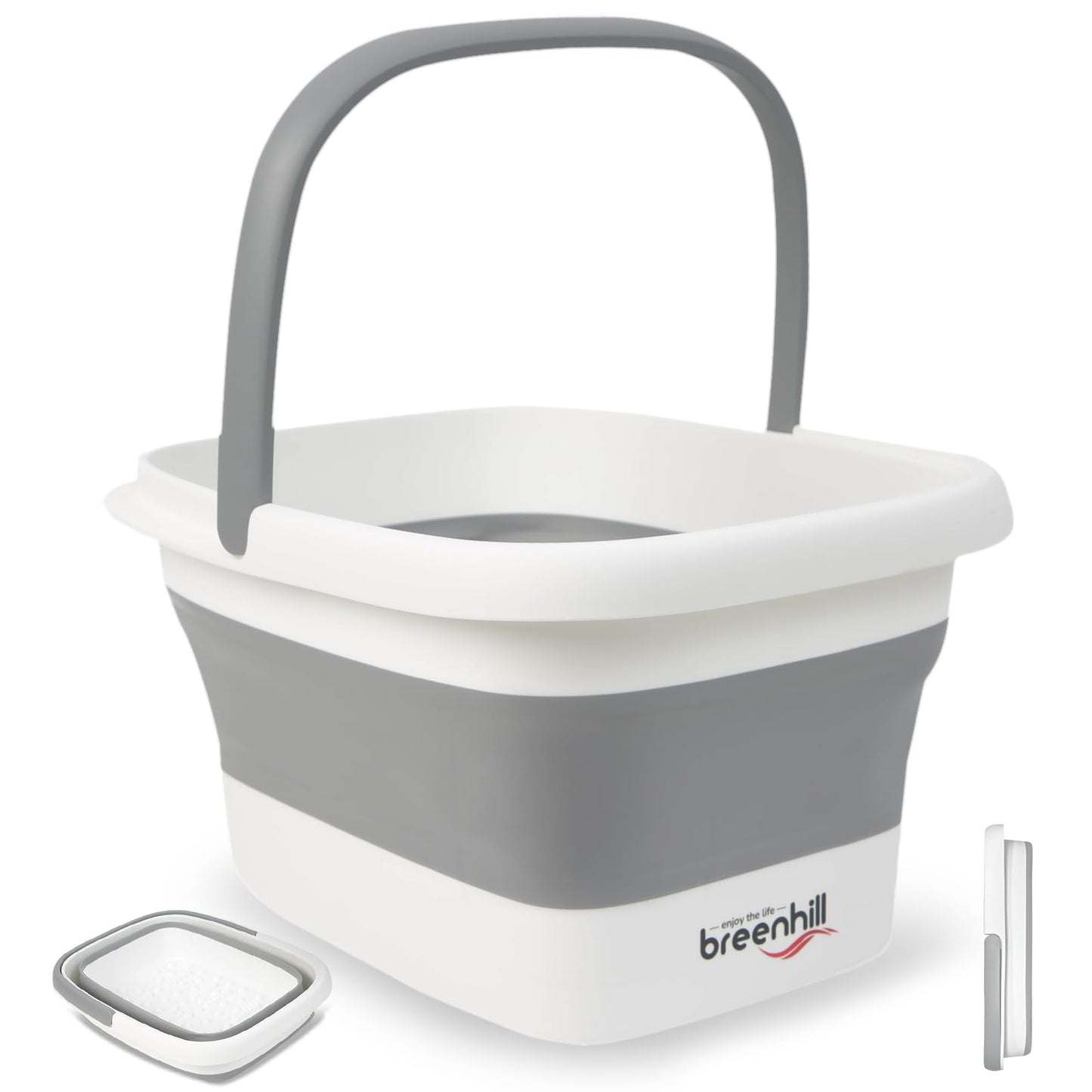 Foldable Foot Bath Basin, Collapsible Foot Soak Tub, Multifunction Plastic Basin with Handles,Foot Tub for Soaking Feet,Grey