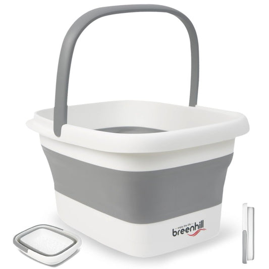 Foldable Foot Bath Basin, Collapsible Foot Soak Tub, Multifunction Plastic Basin with Handles,Foot Tub for Soaking Feet,Grey