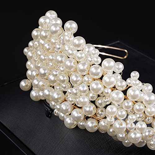 JWICOS Wedding Pearl Headbands for Brides and Bridesmaid Bridal Pearl Tiara Crown Headpieces for Women and Girls Princess Wedding Hair Accessories for Prom Pageant Dancing Ball