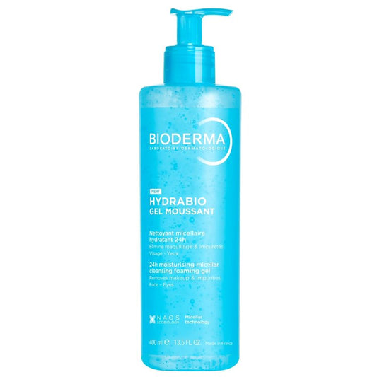 Bioderma Hydrabio Foaming Gel - 3-in-1 Cleansing & Hydrating Face Cleanser for Dehydrated Skin | 13.5 Fl Oz