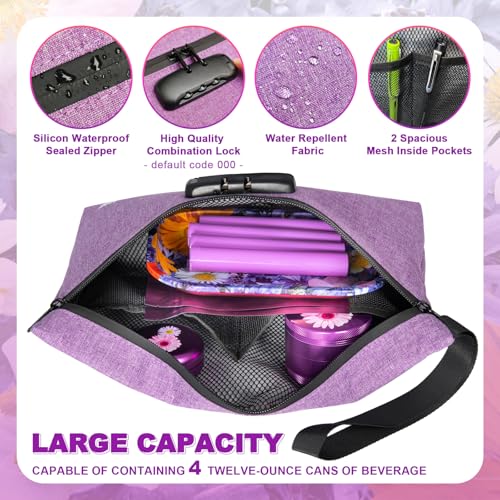 Storage Bag with Combination Lock 12.6"x7.5" Large Storage Container Medicine Lock Bag Money Organizer Travel Storage Case