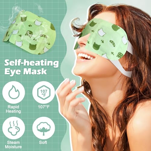 96 Pack Steam Eye Mask Disposable Self Heating Warm Compress for Dry Eyes, Unscented Lavender Rose Scented for Women Men Sleep Spa Travel Relaxing Gift