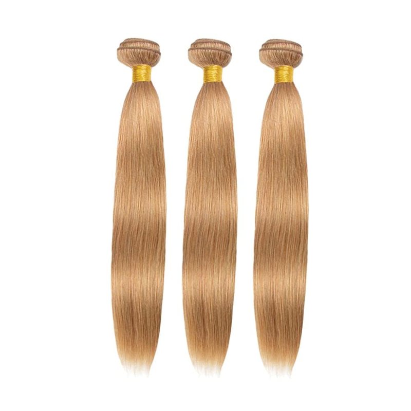 Honey Straight Human Hair Bundles - 100% Brazilian Virgin Extensions | Unprocessed 14-16-18 Inch, 300g
