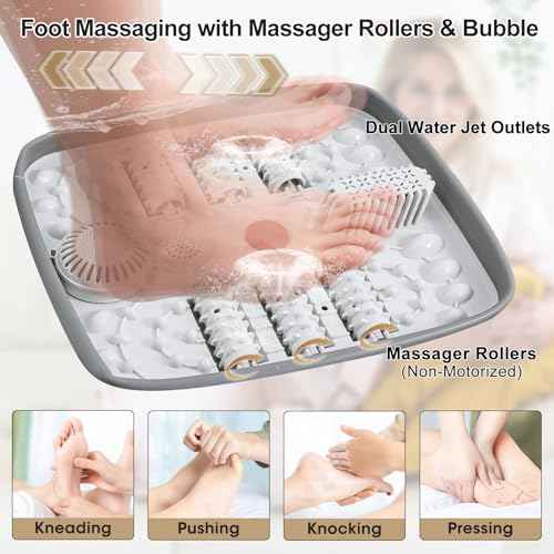 Collapsible Foot Spa with Heat and Massaging,Remote Control,Water Jet,Rollers Massage,Temperature Control, Red Light,Pedicure Kit Foot Spa Foot Bath