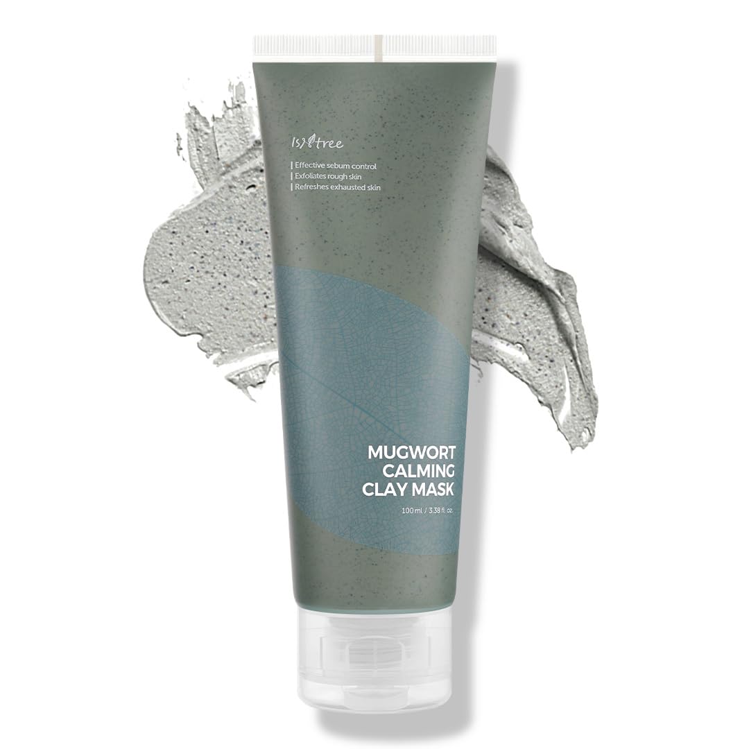 IsNtree Mugwort Calming Clay Mask - Deep Pore Cleansing & Sebum Control | Soothing Wash-Off Mask for Sensitive Skin | 100ml