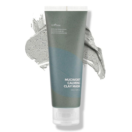 IsNtree Mugwort Calming Clay Mask - Deep Pore Cleansing & Sebum Control | Soothing Wash-Off Mask for Sensitive Skin | 100ml