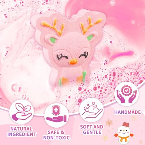 6 Pack Christmas Bath Bombs Gifts for Women, Xmas Tree Gingerbread Snowflake Bathbombs Set Bubble Bath Bombs, Unique Christmas Gifts for Adults Women Xmas Winter Birthday Party Favors