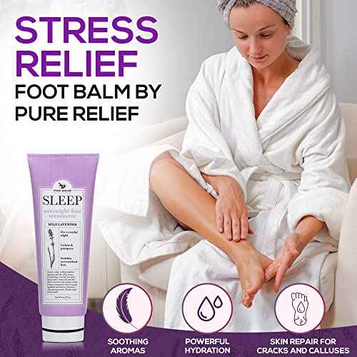 Relaxing Foot Lotion Moisturizer Cream For Dry Feet ? Lavender Foot Care Cream W/Shea Butter, Aloe, & Coconut Oil ? W/Soothing Scent, Pedicure Supplies, 8 Oz