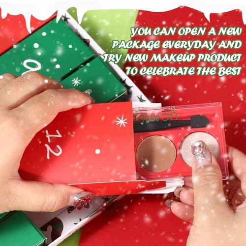 UCANBE Makeup Advent 2025, 12 Days Christmas Countdown Calendar Surprise Gift Kit, Festival Holiday Xmas Cosmetic Starter Makeup Set with 12 Beauty Boxes for Teens Girls Women