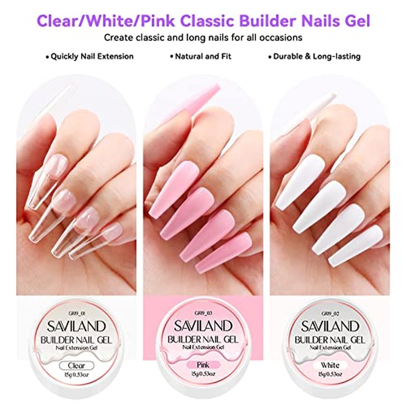 Saviland Acrylic Nail Kit with Drill ? Nail Kit Acrylic Set for Nails Extension with Brush Gel Polish Builder Nail Gel Portable U V Light for Home DIY
