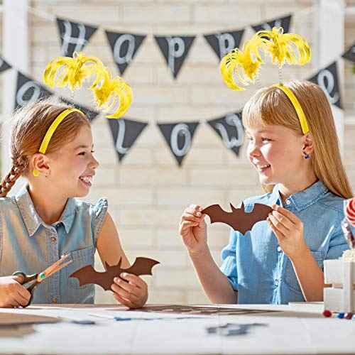3 Pieces Ponytails Headbopper Faux Feather Ponytails Headband Halloween Costume Headwear Accessory