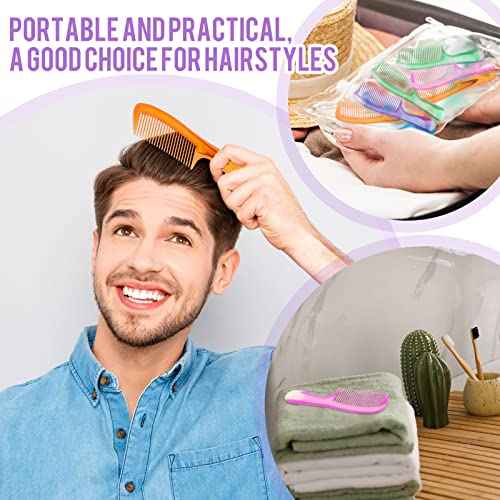 Nuogo 100 Pcs Colorful Hair Combs Bulk for Homeless Disposable Individually Wrapped Thanksgiving Pocket Combs for Women Men Hotel Shelter Homeless Supplies Charity Church Gifts(Stylish Style)