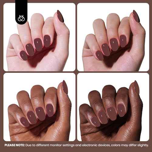 Beetles Dark Brown Gel Polish Fall Winter, 1 PC 15ML Hame Free Mocha Coffee Brown Color Polish Nail Gel Autumn Colorful Bottle Coffee o'Clock Soak Off UV Nail Art Manicure Gift for Women
