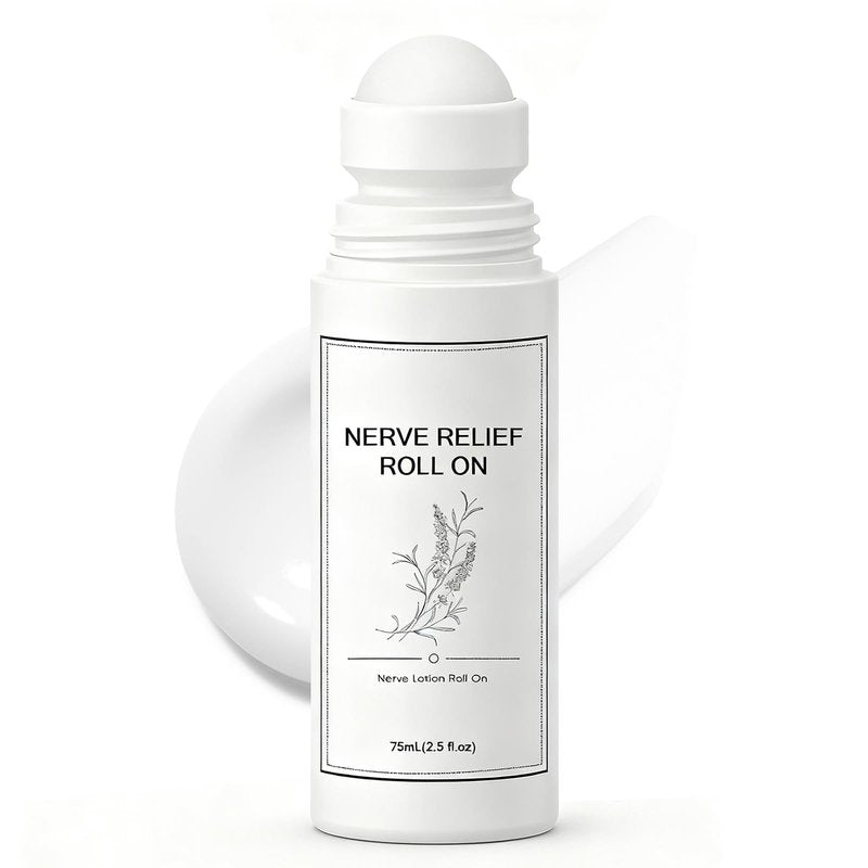 pucges Nerve Relief Roll On, Nerve Lotion Roll On with Magnesium, Menthol, Aloe Vera, Neuropathy Cream for Foot & Leg Care, Gentle & Non-Greasy, Fast-Absorbing, 75 ML / 2.5 OZ (1)