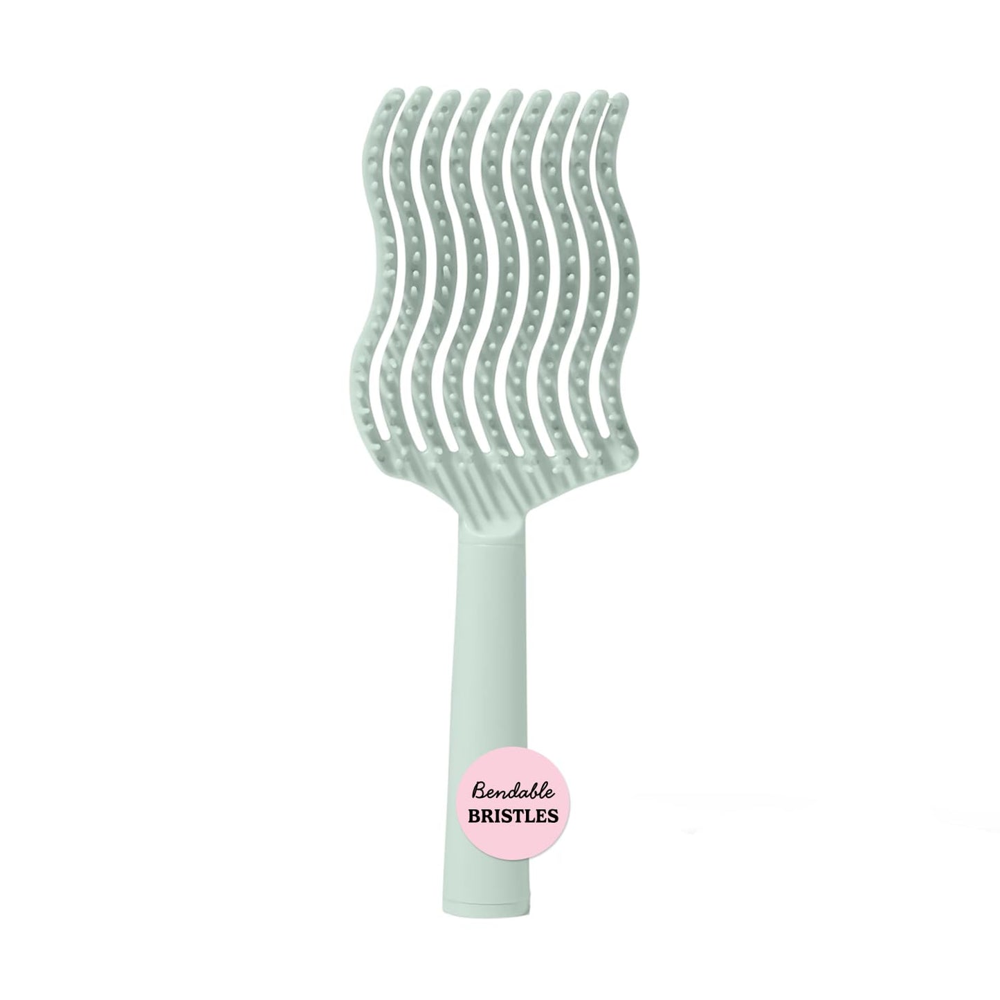 Mane Wets Get It On Hair Brush - Detangling Wet Brush for All Hair Types - Helps Evenly Distribute Styling & Treatment Products - Made with Bendable Bristles to Prevent Tugging or Pulling (1 Count)