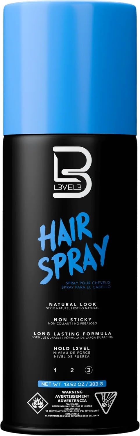 L3 Level 3 Hair Spray - Long Lasting and Strong Hold - Great for Men and Women - Level Three - Suitable for All Hair Types