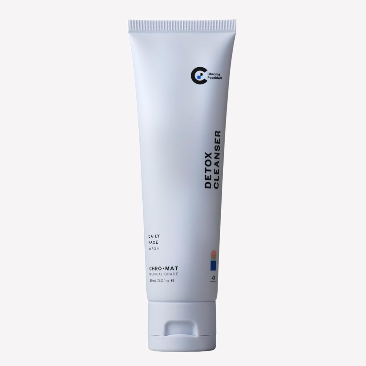 CHROMAT Detox Face Wash - Anti-Aging Facial Cleanser for Mature Skin - Gentle Exfoliating Peptide Formula | 90mL, Hydrating Oils