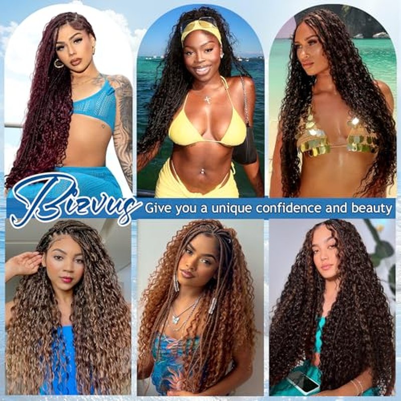 Human Braiding Hair for Boho Braids 110g Curly Boho Hair for Braiding Knotless 12A Wet and Wavy Bulk Bohemian 3 Bundles/Pack Deep Wave 100% Human Hair Extensions Natural Color 20inch