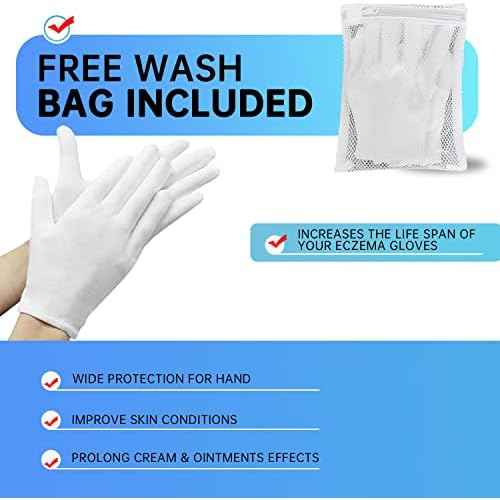 10 Pcs£¨5pairs£© White Cotton Gloves for Dry Hands Moisturizing Gloves Overnight Eczema Gloves Sleep Gloves for Women Cosmetic Jewelry Silver Moisturizing Coin Inspection