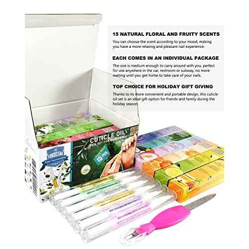 Nail & Cuticle Oil Pen 15Pcs Kit Manicure Essentials Strengthening with Different Naturale Scents Salone SPA Hydrating Repair Treatment Supplies