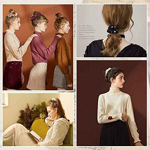 Cehomi 65 Pcs Velvet Hair Scrunchies Hair Bands for Women or Girls,Elastic Soft Ponytail Holder Hair Ties for Birthday, Party, Thanksgiving, Christmas