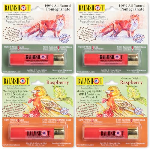 BALMSHOT Lip Balm 4 Pack (Fruit Combo (Variety Pack))