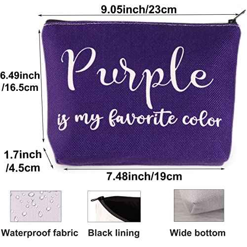 BWKTOP Purple Cosmetic Makeup Bag - Zipper Pouch For Purple Enthusiasts
