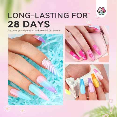 SAVILAND Dip Powder Nail Kit with Drill - 20 Colors Summer Neon Dip Nails Powder Starter Kit with Everything Dip Liquid Dipping System Base Top Coat Activator for Dip Manicure Art Salon DIY
