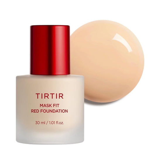 TIRTIR Mask Fit Red Foundation - Long-Lasting Flawless Coverage, Hydrating, Pore-Blurring | #21N Ivory, 1.01 Fl Oz