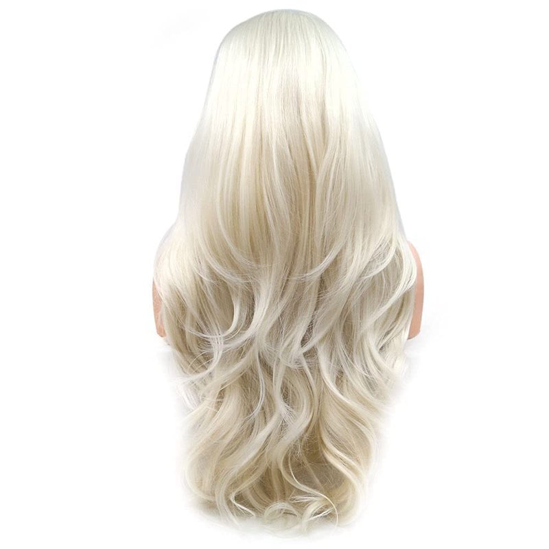 Blonde Long Lace Front Wig - Natural Hairline, Loose Wave, Heat Resistant | 24-Inch Soft Synthetic Wig for Women & Cosplay