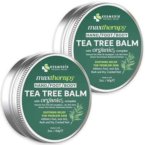 Tea Tree Oil MaxTherapy Balm, Itchy Skin Relief, Soothing for Rashes, Jock Itch, Athlete¡¯s Foot, Chafing, Insect Bites, Folliculitis, Dry Sensitive Skin, Effective & Safe for All Ages, 2-Pack