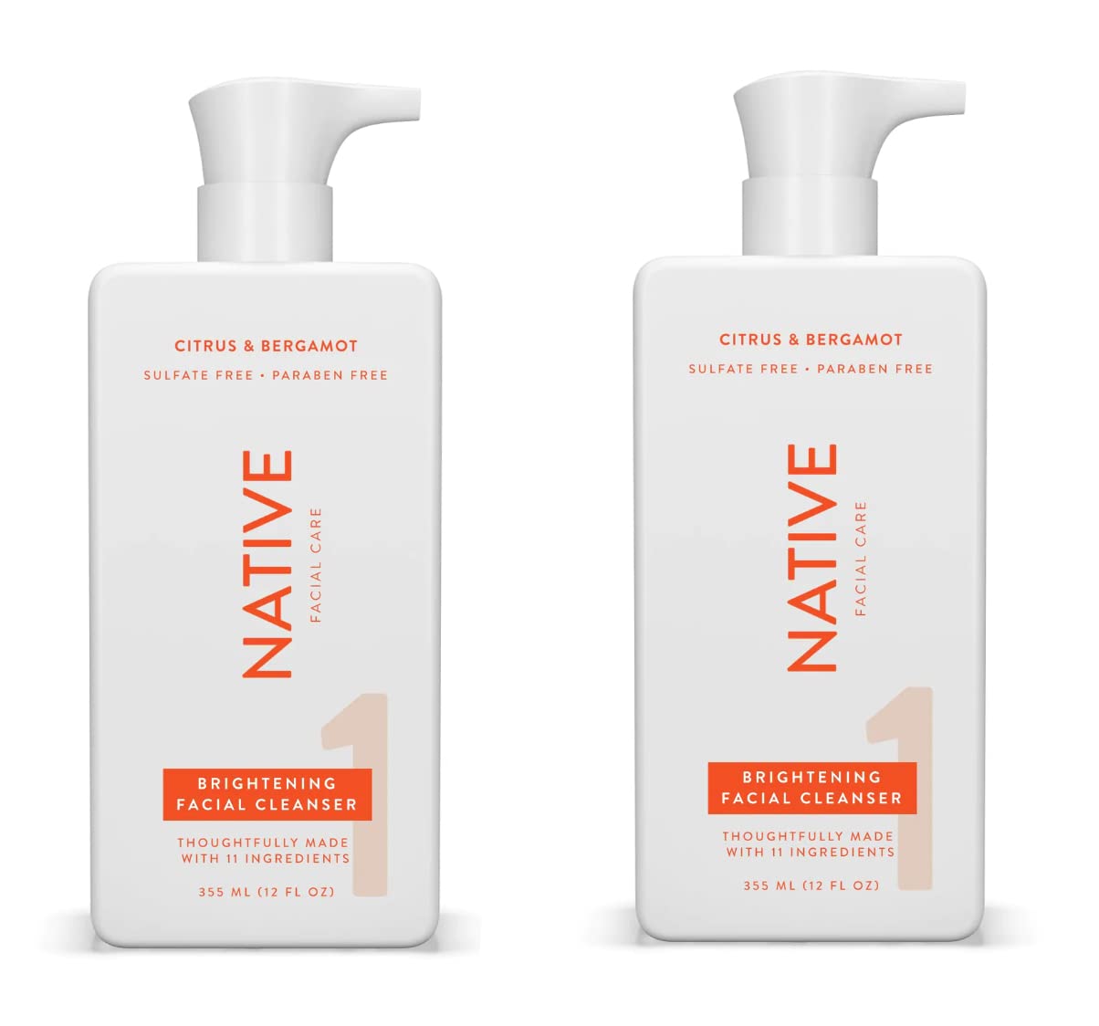 Native Moisturizing Face Wash, Spa Day Every Day Facial Cleanser (2 Pack) | Daily Face Cleaner for Radiant and Bright Skin, Coconut & Vanilla, 12 fl oz