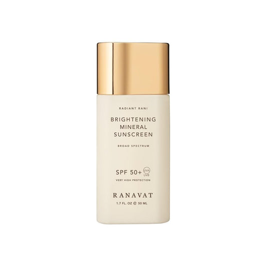 RANAVAT Brightening Mineral Face Sunscreen - Broad-Spectrum SPF 50 Mineral Sunscreen with Zero White Cast - Boosts Radiance & Helps Protect Against Signs of Aging - Safe for Sensitive Skin (50 ml)