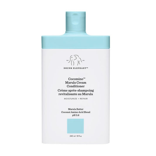 Drunk Elephant Cocomino Marula Cream Conditioner - 240 ml/8 fl oz - Coconut Amino Acids - Clean Clinical - Sulfate-Free - Cruelty-Free - Dermatologist-Tested - Free of Essential Oils, Silicones, SLS