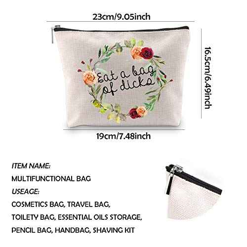 WCGXKO Novelty Cosmetics Bag For Friends Eat A Bag Of Dicks Naughty Adult Humor Gift for Her (Bag of Dicks)