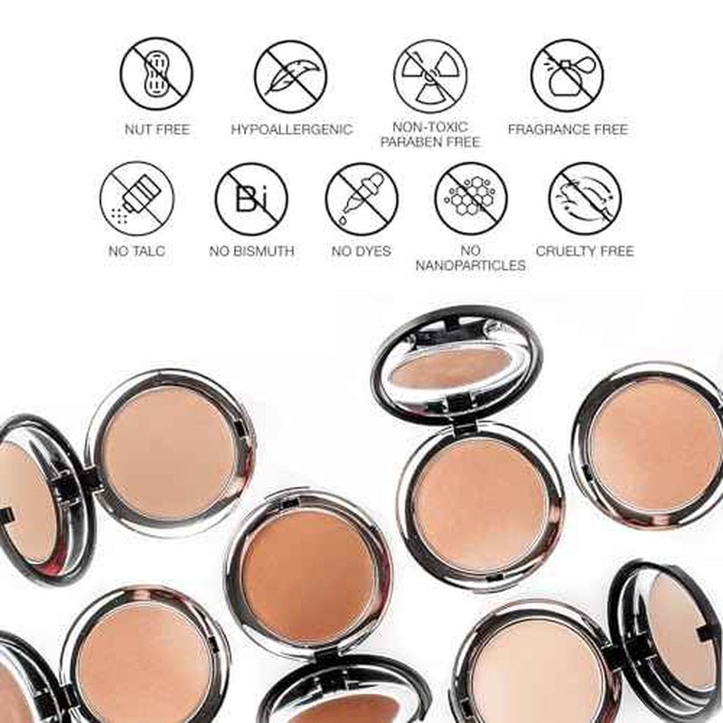 Bellapierre Compact Mineral Foundation SPF 15 ? Pressed Powder Foundation, Concealer, Finishing & Setting Powder, On-the-Go Compact, Lightweight, Talc-Free, Non-Toxic ? 0.35 oz - Nutmeg