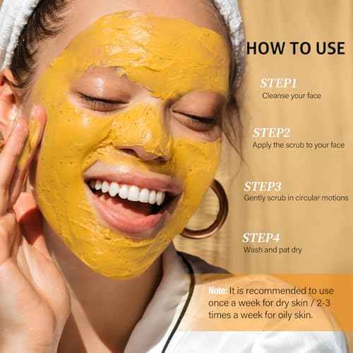 Turmeric Vitamin C Face Scrub-Turmeric Microdermabrasion Exfoliating Facial Scrub Vitamin C Face Exfoliator