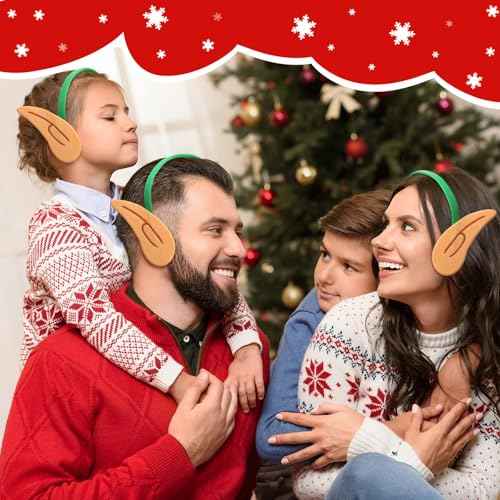 12 Pack Elf Ears Headbands Christmas Elf Cosplay Party Accessories Christmas Elf Ear Headwear Costume Supplies(Green)