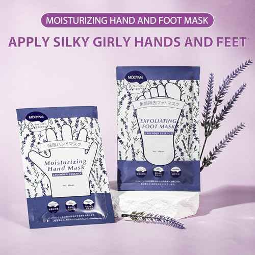 Hydrating Hand Foot Masks Set,3 Pack Glove Mask for Dry Hand,Exofliating 3 Pack Socks Maskfor Peeling Away Dead Skin Calluses£¨Lavender£©
