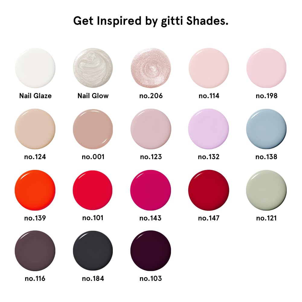 gitti Plant-based Nail Polish I Non-Toxic, 30-Free, Based On Natural Origin Ingredients, Cruelty-Free, Vegan, High Performance Colors, Glossy Finish, Shade no. 114 Pink Sheen (0.5 fl oz)