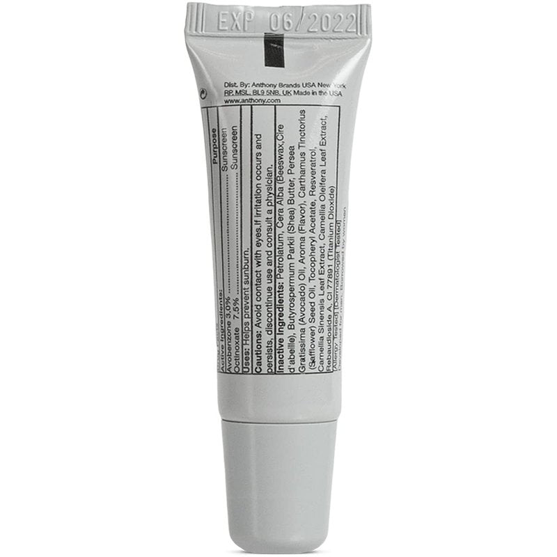 Anthony SPF 25 Lip Balm with Sunscreen for Lips 4-Pack, Contains Green Tea Extract Shea Butter and Vitamin E Moisturizing Repair Treatment for Chapped and Dry Lips Hydrates Protects and Nourishes Lips