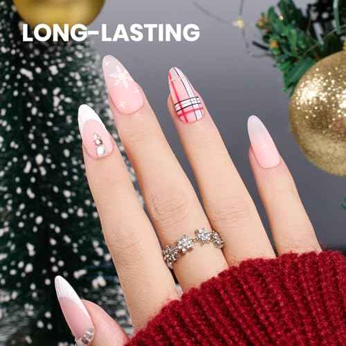 beetles Christmas Gel Polish - Black and White Colors Gel Nails, 2pcs 15ml Black White Polish Soak Off Led Nails Art Manicure Salon Christmas gift for Women