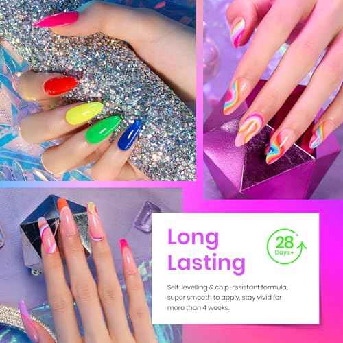 beetles Gel Polish Set, Halloween Neon Kit 20 Colors Gel Nail Polish with 3Pcs Base Gel Top Coat Hot Pink Orange Blue Magenta Lemon Green Colors Soak Off UV Manicure Rainbow Nail
