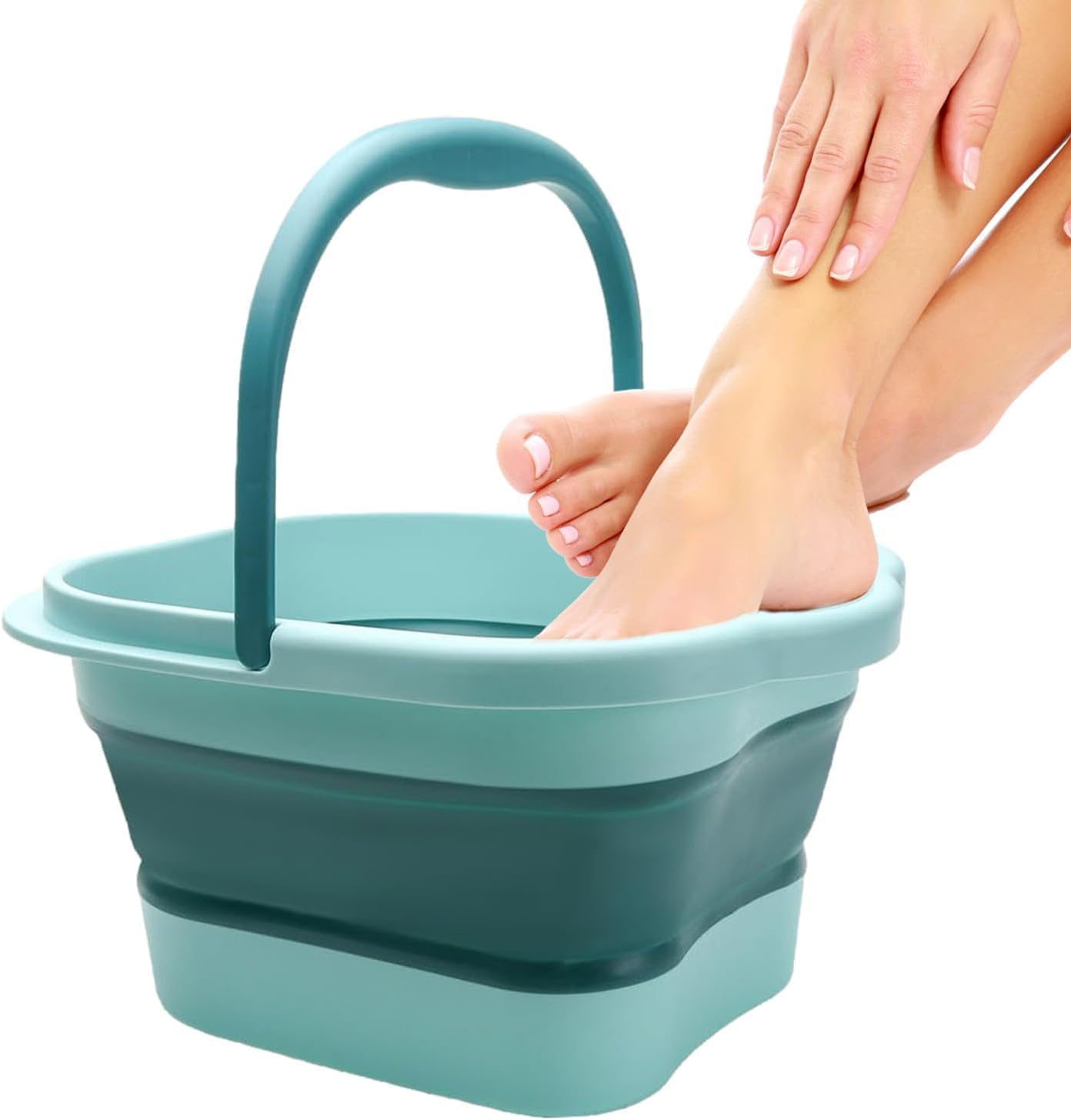 FutureFlex Collapsible Foot Bath - 15L Foldable Soak Tub for Pedicure & Pain Relief | Green