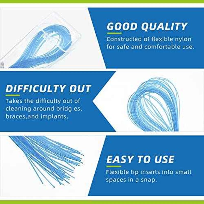 RioRand Floss Threaders, Essential Tool for Maintaining Oral Health with Braces, Bridges, and Implants 400Count (Pack of 4)