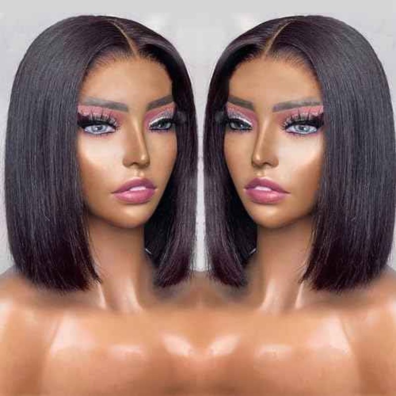 Healthair Straight Bob Wigs Human Hair 12inch 13x4 HD Lace Front Short Bob Wigs for Black Women Glueless Wigs Human Hair Pre Plucked Human Hair Wigs
