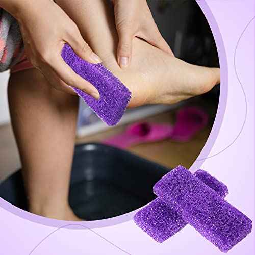 Batiyeer 100 Pcs Pumice Stone for Feet Scrubber Dead Skin Disposable Foot Pumice Foot Shower Scrubber Foot Scrubber for Heel Cuticle Callus Remover Bath Spa (Purple)