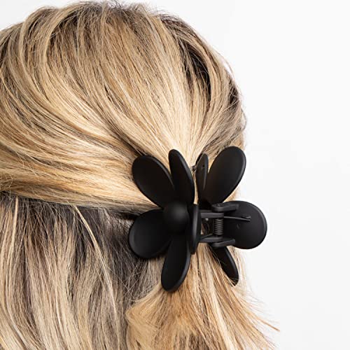 Flower Hair Clips 8PCS, Large Claw Clips for Women Girls Thick Thin Hair, Strong Hold Non slip Big Matte Dasiy Jaw Clamps Hair Accessories 8 Colors